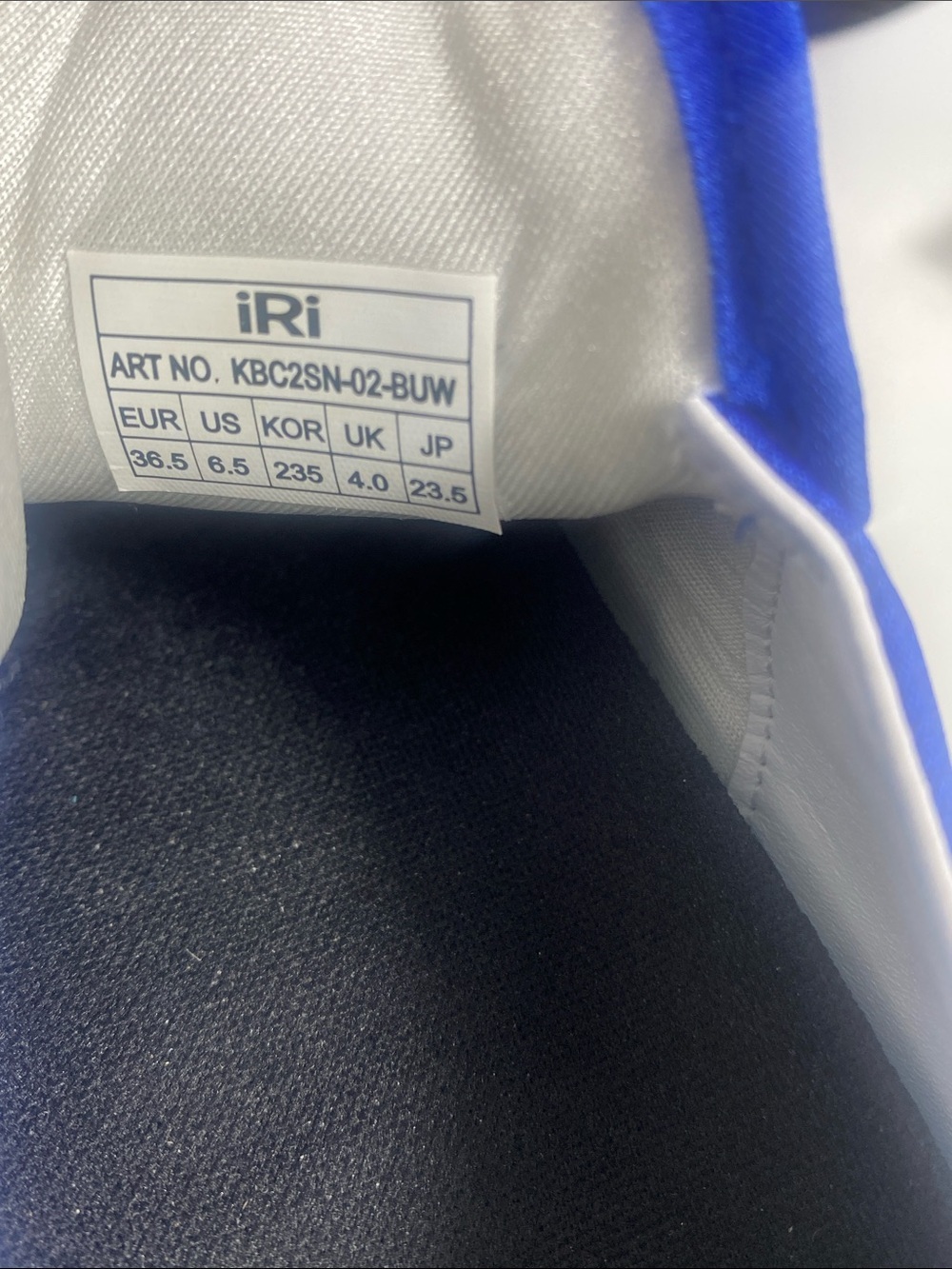 iRi NYC WES I Blue Low Top Neoprene Sneaker NWOB Sz 6.5 US - Picture 11 of 16